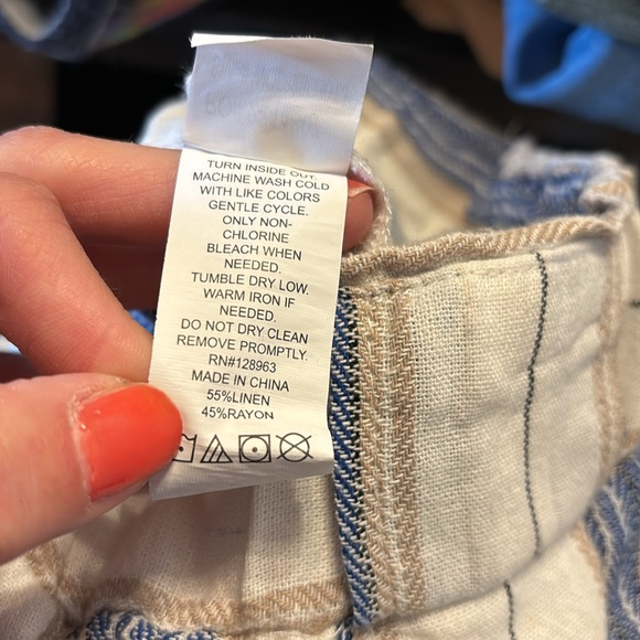 Indigo Rein striped linen pants size small - Picture 6 of 6